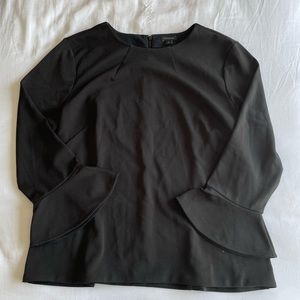 Flare Sleeve Pullover Work Blouse